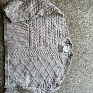 Abercrombie & Fitch Women's Crewneck Sweater in Light Brown